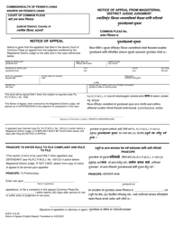 Document preview: Form AOPC312-05 Notice of Appeal From Magisterial District Judge Judgment - Pennsylvania (English/Nepali)