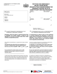 Form MDJS307A-BL Petition for Emergency Relief From Abuse - Pennsylvania (English/French), Page 2