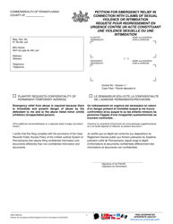 Form MDJS306A-BL Petition for Emergency Relief in Connection With Claims of Sexual Violence or Intimidation - Pennsylvania (English/French), Page 2