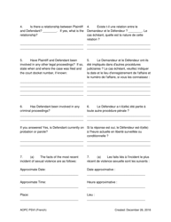 Petition for Protection of Victims of Sexual Violence/Sexual Violence Against a Minor Child/Intimidation - Pennsylvania (English/French), Page 3