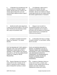 Petition for Protection of Victims of Sexual Violence/Sexual Violence Against a Minor Child/Intimidation - Pennsylvania (English/French), Page 5