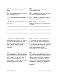 Petition for Protection of Victims of Sexual Violence/Sexual Violence Against a Minor Child/Intimidation - Pennsylvania (English/French), Page 6