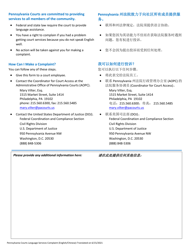 Pennsylvania Courts Language Services Complaint - Pennsylvania (English/Chinese Simplified), Page 2