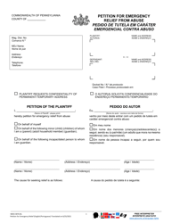Document preview: Form MDJS307A-BL Petition for Emergency Relief From Abuse - Pennsylvania (English/Portuguese)