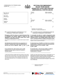Form MDJS307A-BL Petition for Emergency Relief From Abuse - Pennsylvania (English/Portuguese), Page 2