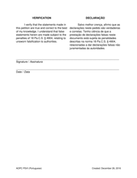 Petition for Protection of Victims - Pennsylvania (English/Portuguese), Page 7