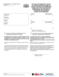 Form MDJS306A-BL Petition for Emergency Relief in Connection With Claims of Sexual Violence or Intimidation - Pennsylvania (English/Portuguese), Page 2