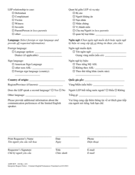 Form AOPC/ICP-010 Interpreter Request Notice - Criminal - Pennsylvania (English/Vietnamese), Page 2