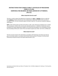 Document preview: Form 12.911(B) Subpoena for Hearing or Trial (Issued by Attorney) - Florida