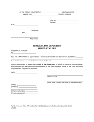 Form 12.911(E) &quot;Subpoena for Deposition (Issued by Clerk)&quot; - Florida, Page 2