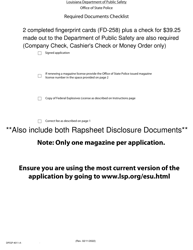 Form DPSSP4011-A Explosives Magazine License Application - Louisiana, Page 5