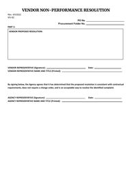 Form WV-82 Vendor Non-performance Notification Form - West Virginia, Page 2