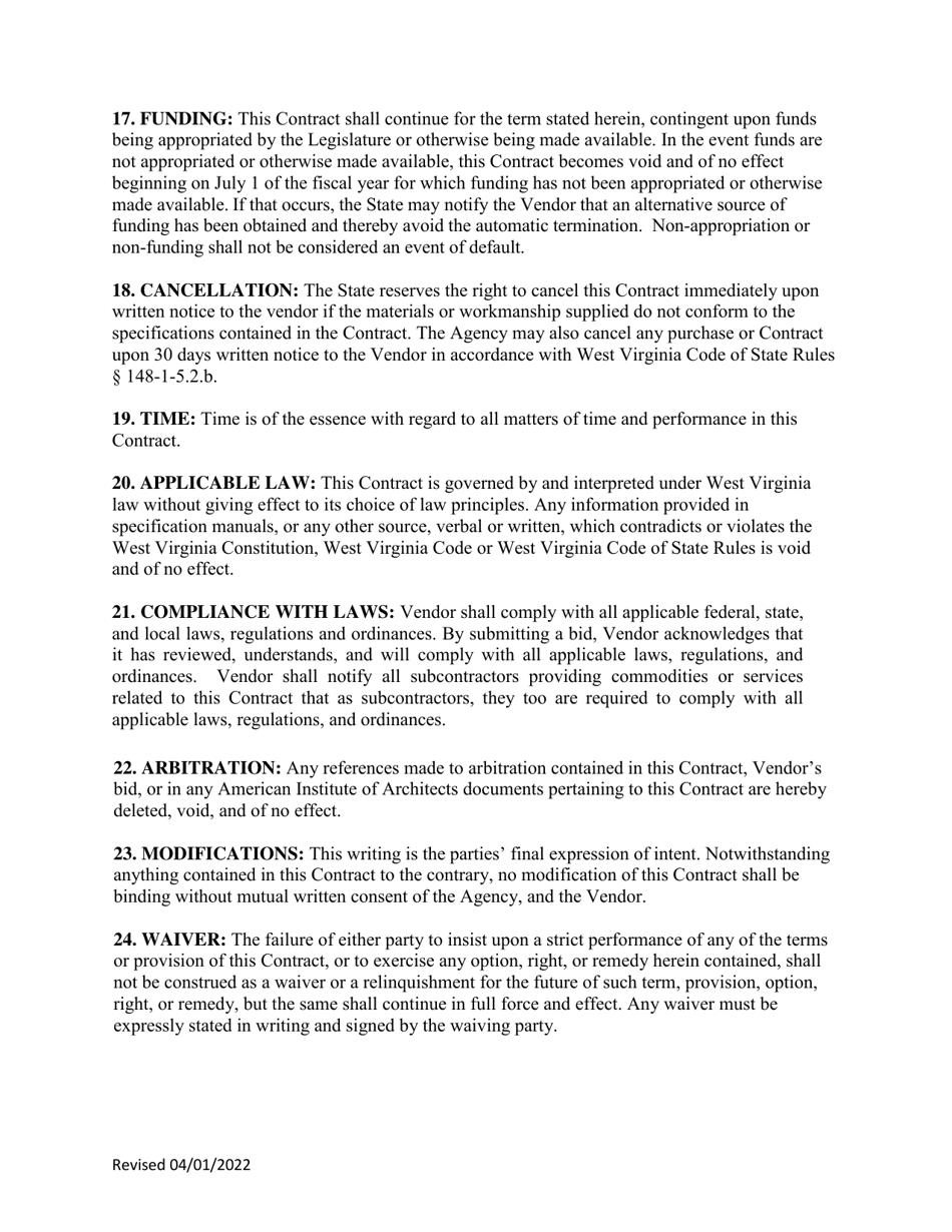 Instructions to Vendors Submitting Bids (Agency Delegated Procurements Only) - West Virginia, Page 11