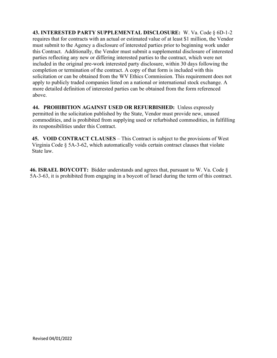 Instructions to Vendors Submitting Bids - West Virginia, Page 19