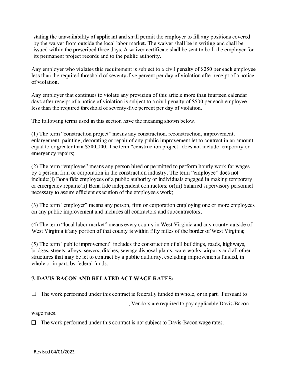 Instructions to Vendors Submitting Bids - West Virginia, Page 22