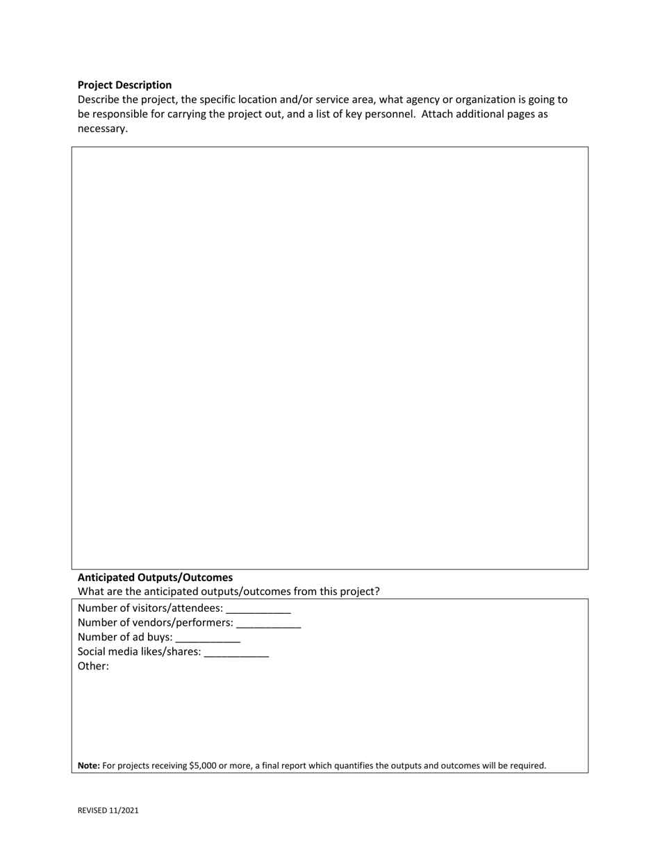 Application for Broome County Hotel / Motel Funds for Marketing and Economic Development - Broome County, New York, Page 2