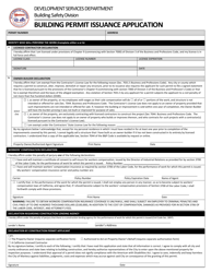 Document preview: Building Permit Issuance Application - City of Manteca, California