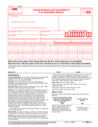 IRS Form 1096 Annual Summary and Transmittal of U.S. Information Returns, Page 2
