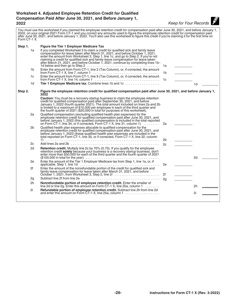 Instructions for IRS Form CT-1 X Adjusted Employers Annual Railroad Retirement Tax Return or Claim for Refund, Page 26