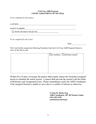 Civil Case Adr Program Assignment Form - Nassau County, New York, Page 3