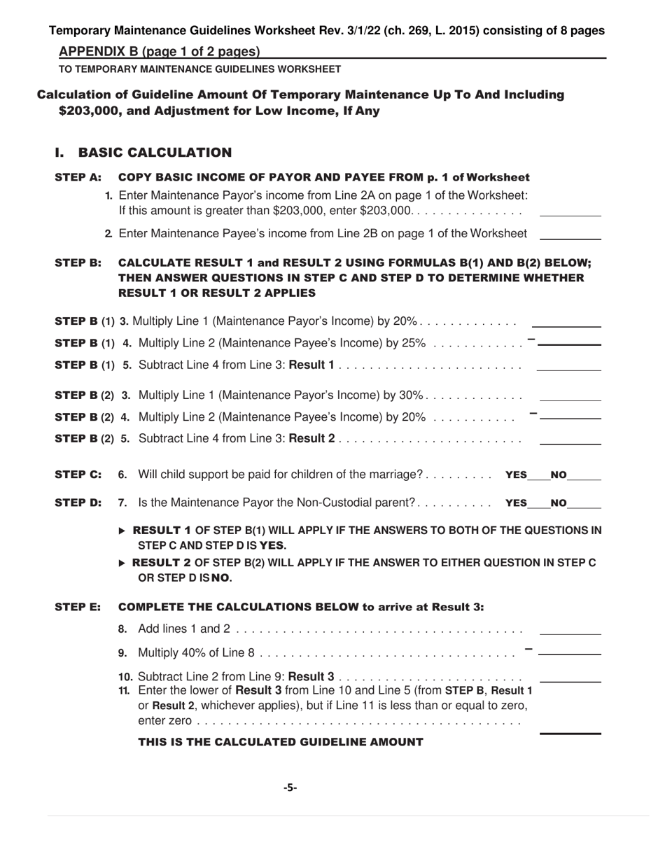 Temporary Maintenance Guidelines Worksheet for Divorces on or After 10 / 25 / 15 - New York, Page 5