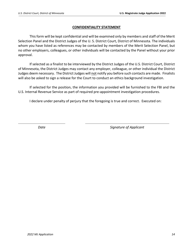 U.S. Magistrate Judge Application Form - Minnesota, Page 15