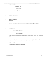 U.S. Magistrate Judge Application Form - Minnesota, Page 3