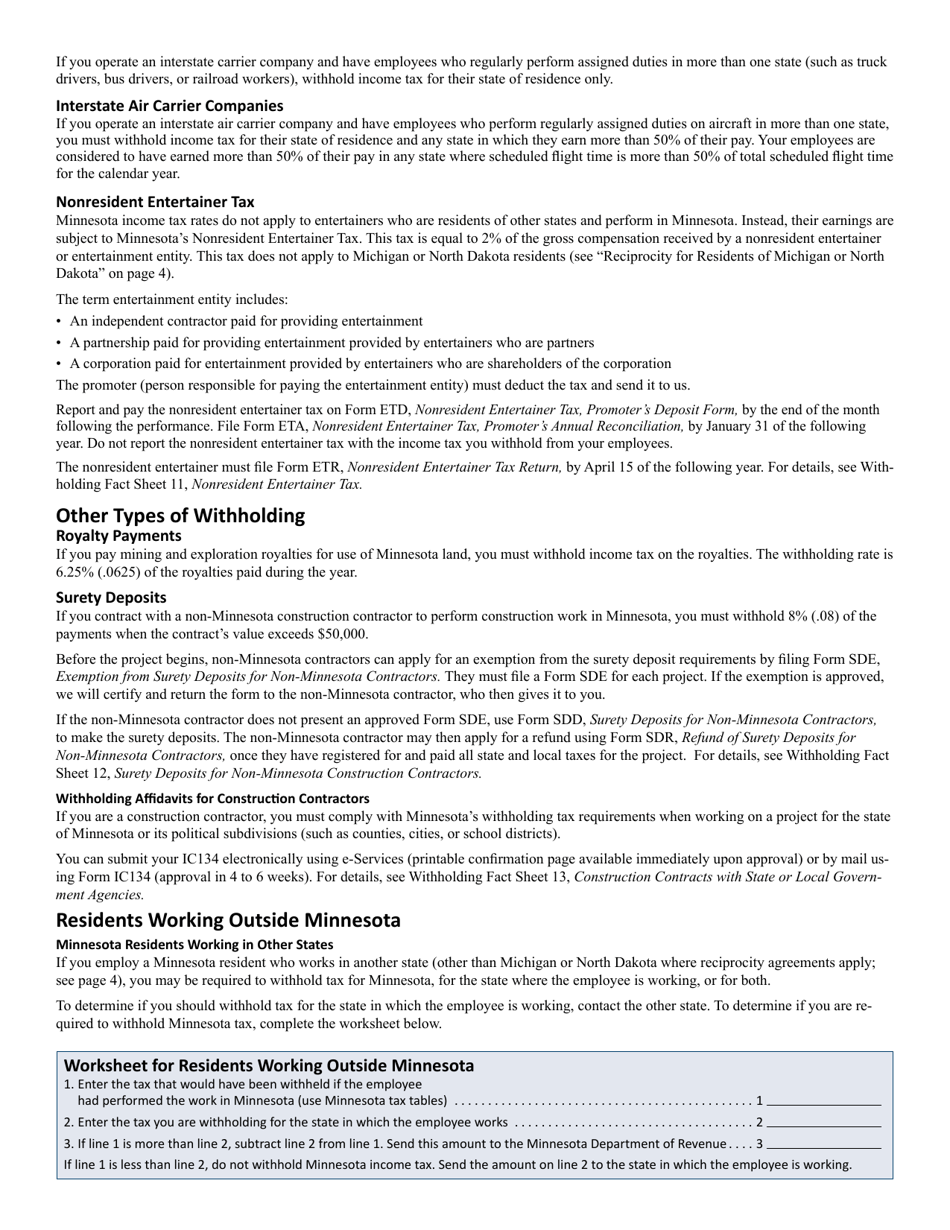 Minnesota Income Tax Withholding Instruction Booklet - Minnesota, Page 5