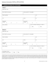 Veterans Exemption Initial Application - New York City, Page 5