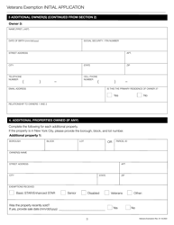 Veterans Exemption Initial Application - New York City, Page 6