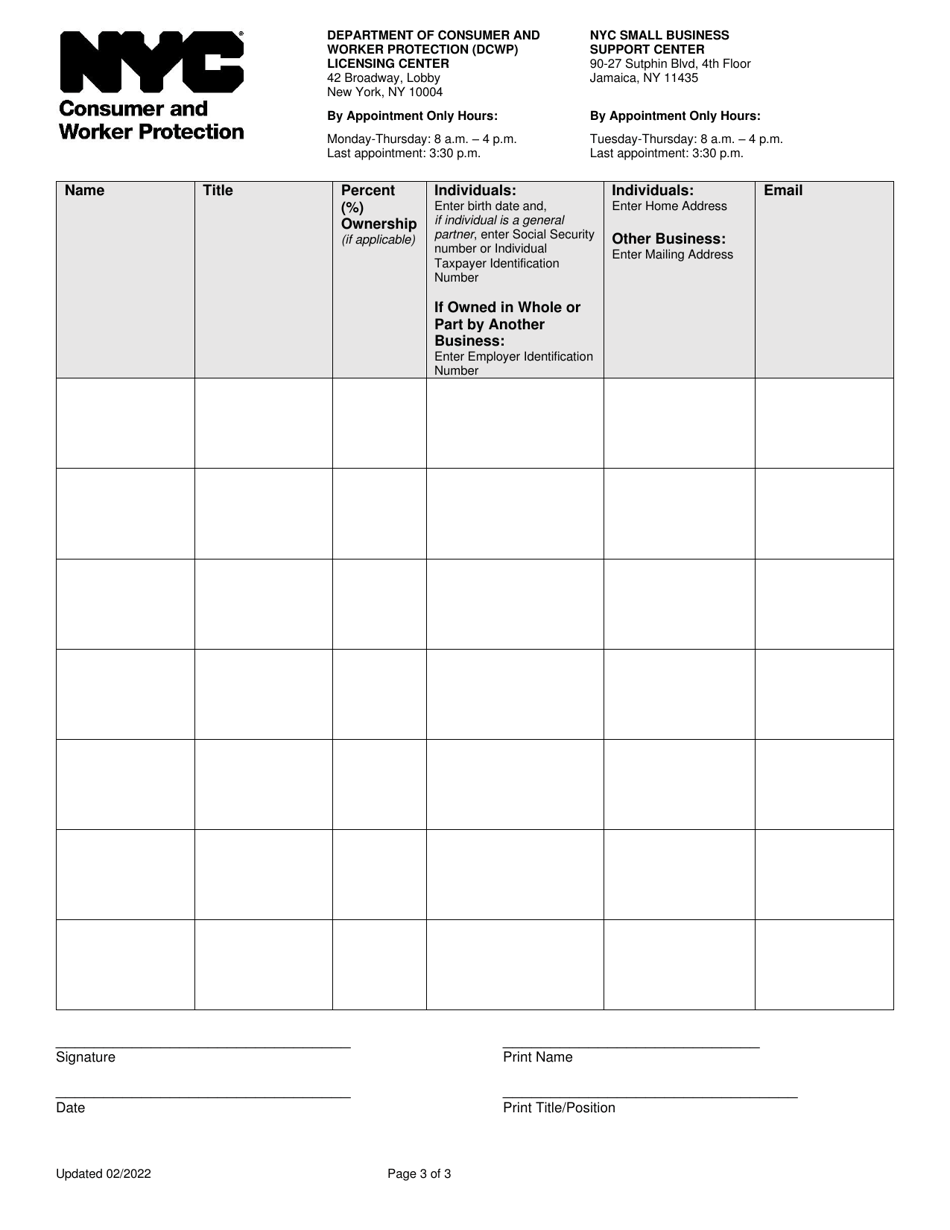 Request to Hold Newsstand License as a Business Entity - New York City, Page 3