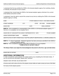 Form AD902 Consent for Arranging Contact - California, Page 2