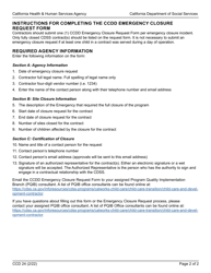 Form CCD24 Ccdd Emergency Closure Requests - California, Page 2