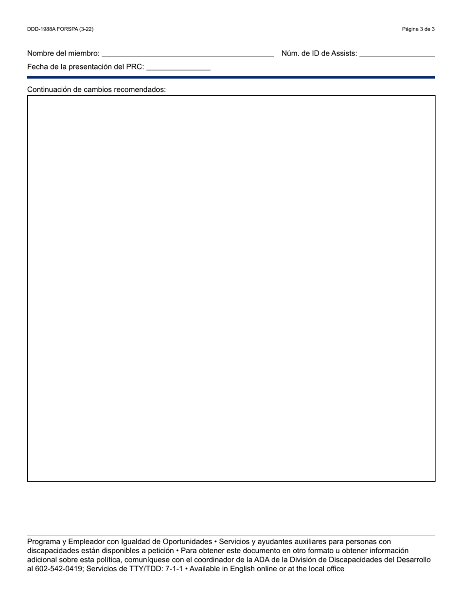 Formulario DDD-1988A-S Disposicion Del Comite De Revision Del Programa (Prc) - Arizona (Spanish), Page 3