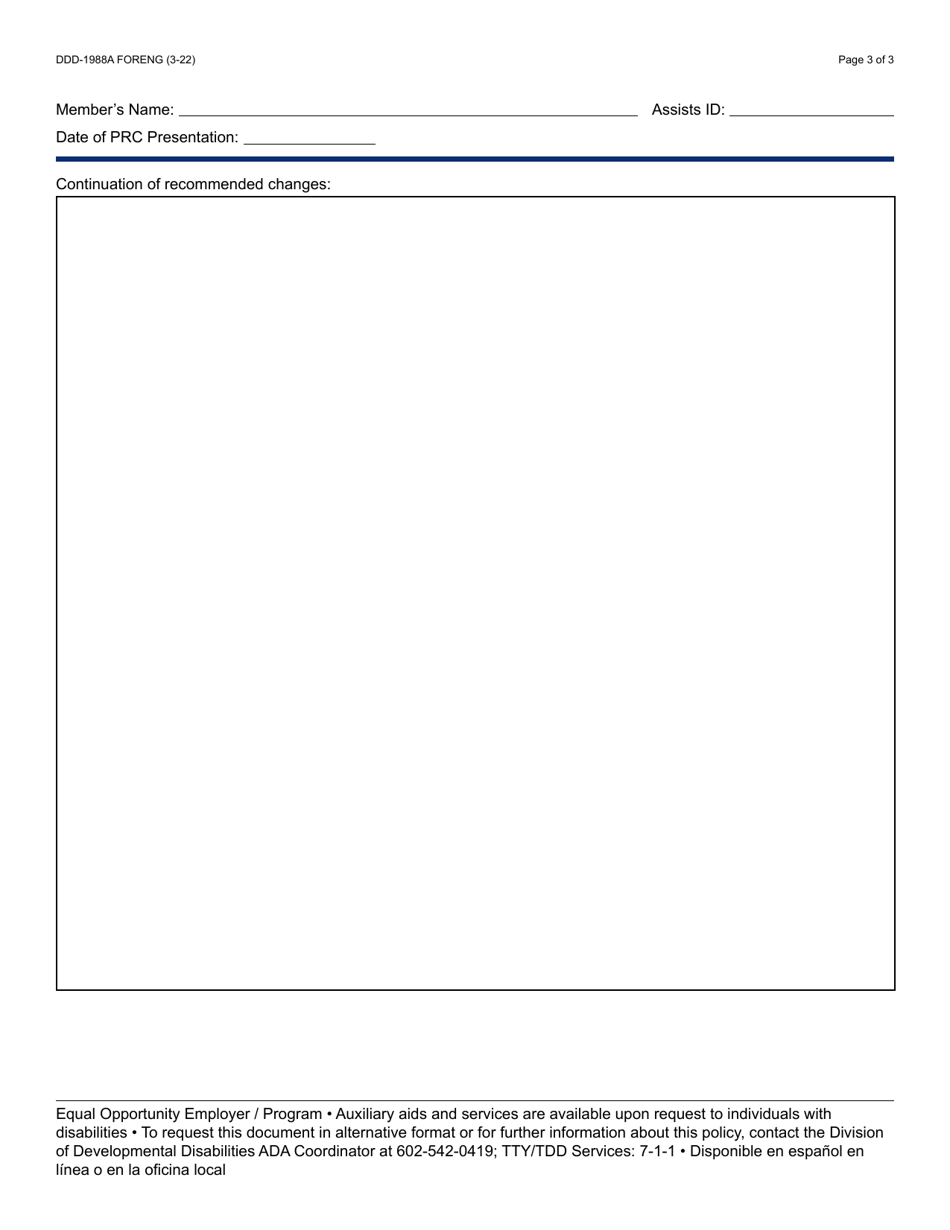 Form DDD-1988A Prc Disposition - Arizona, Page 3