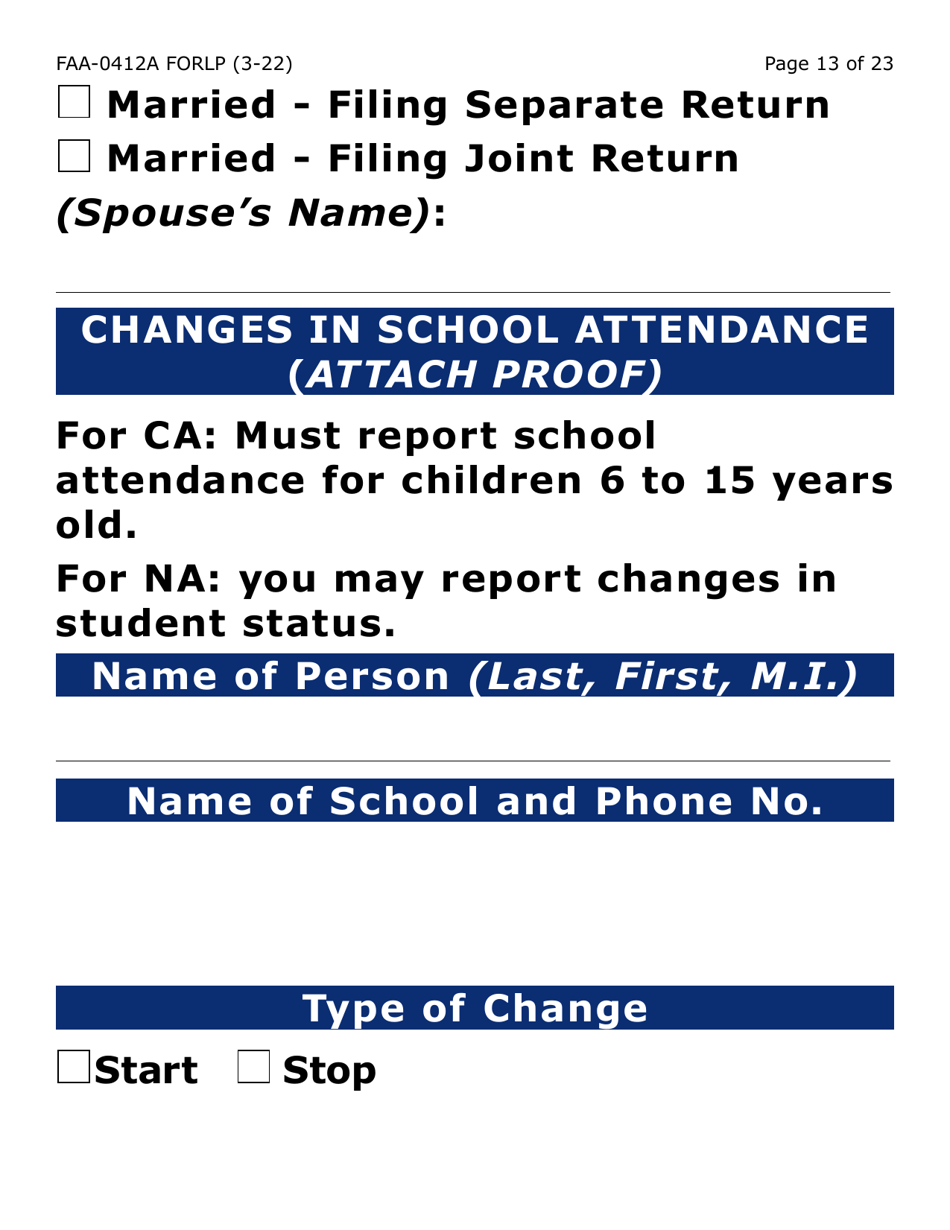 Form FAA-0412A-LP Change Report (Large Print) - Arizona, Page 13