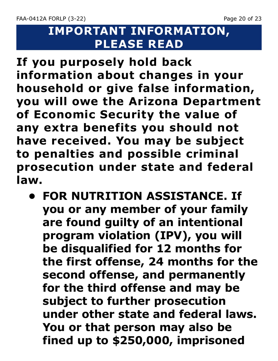 Form FAA-0412A-LP Change Report (Large Print) - Arizona, Page 20