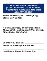 Form FAA-0412A-LP Change Report (Large Print) - Arizona, Page 5