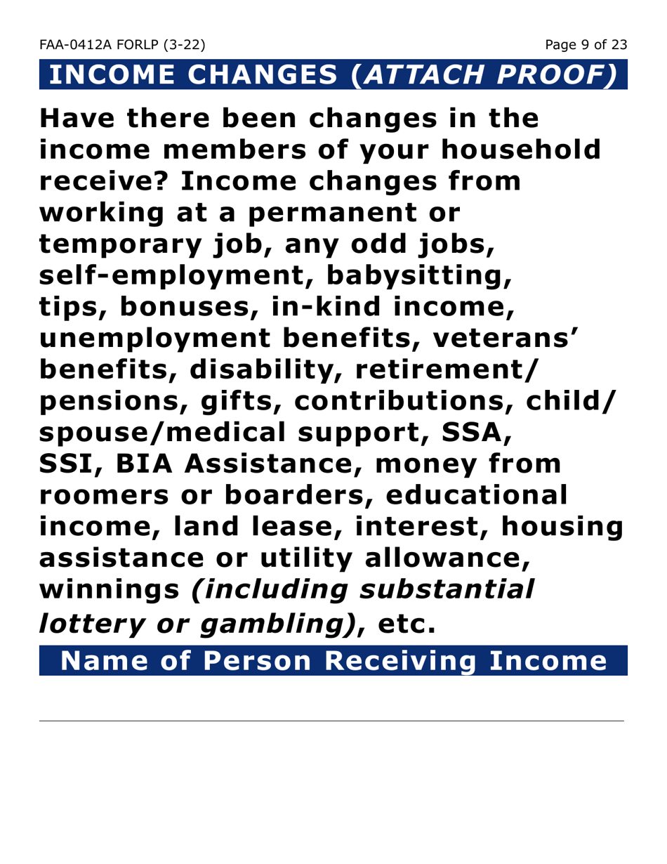 Form FAA-0412A-LP Change Report (Large Print) - Arizona, Page 9