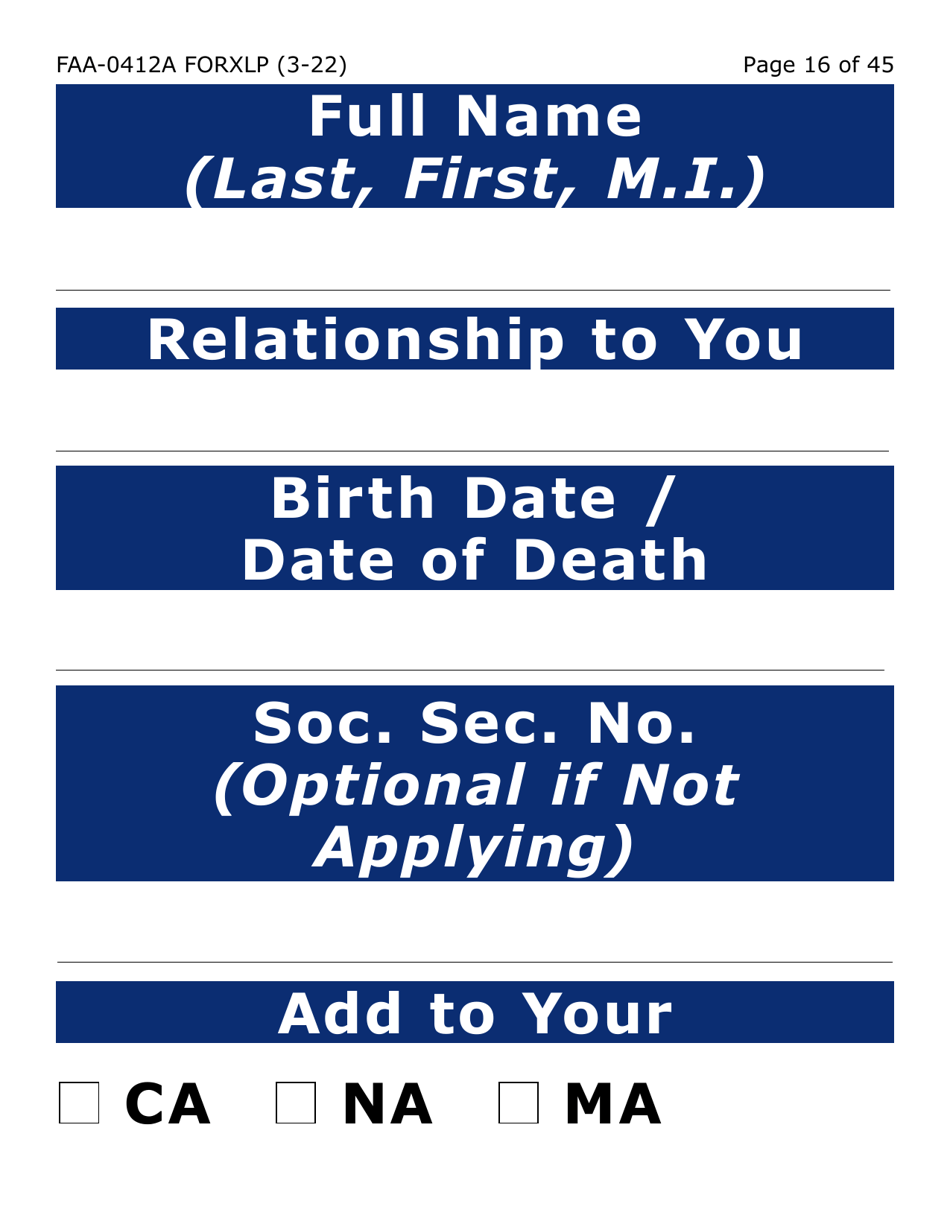 Form FAA-0412A-XLP Change Report (Extra Large Print) - Arizona, Page 16