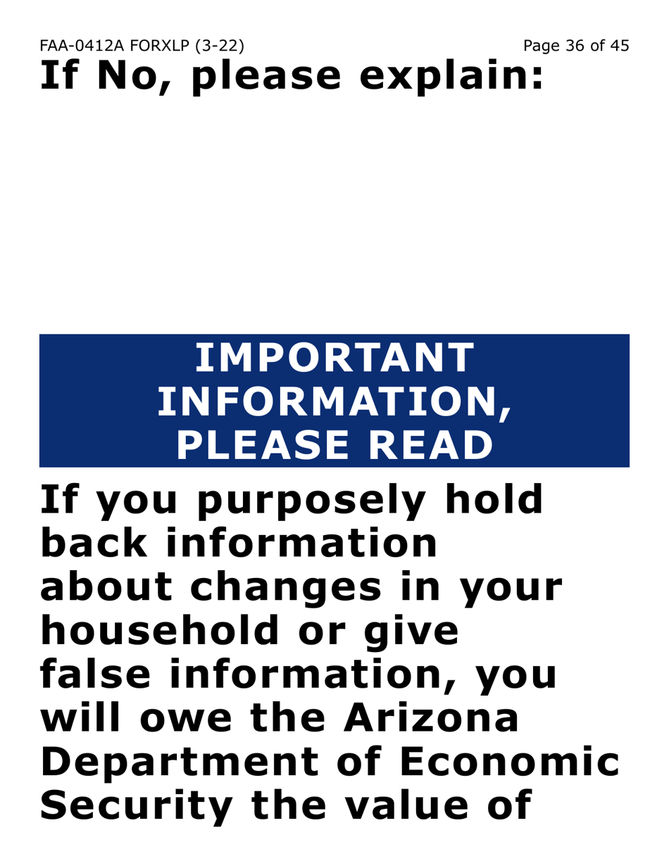 Form FAA-0412A-XLP Change Report (Extra Large Print) - Arizona, Page 36