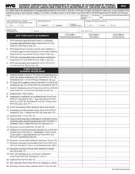 Document preview: Business Corporation Tax Worksheet of Changes in Tax Base Made by Internal Revenue Service and/or New York State Department of Taxation and Finance - New York City, 2021