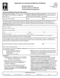 Form DR-18 Application for Amusement Machine Certificate - Florida, Page 3