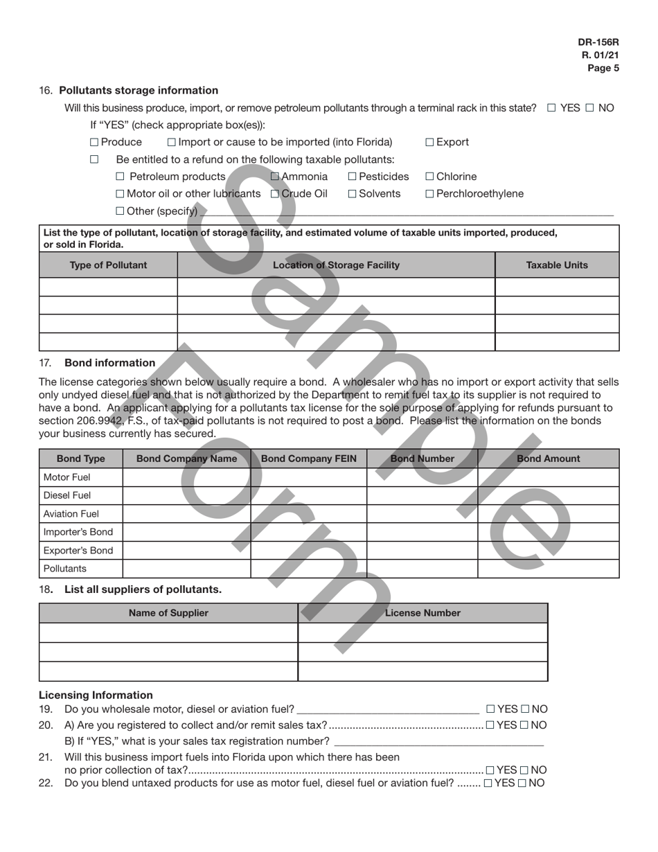 Form DR156R Download Printable PDF or Fill Online Renewal Application