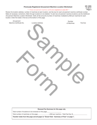 Form DR-18RS Amusement Machine Certificate Renewal Application - Second Notice - Sample - Florida, Page 2