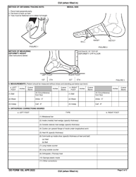 DD Form 150 Special Measurements Blank for Special Measurement/Orthopedic Boots and Shoes, Page 2