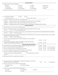 Nebraska Pre-audit Questionnaire - Nebraska, Page 2