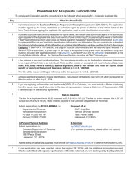 Form DR2539A Duplicate Title/Lien Request and Receipt - Colorado, Page 2