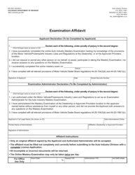Form DR2097 &quot;Examination Affidavit&quot; - Colorado