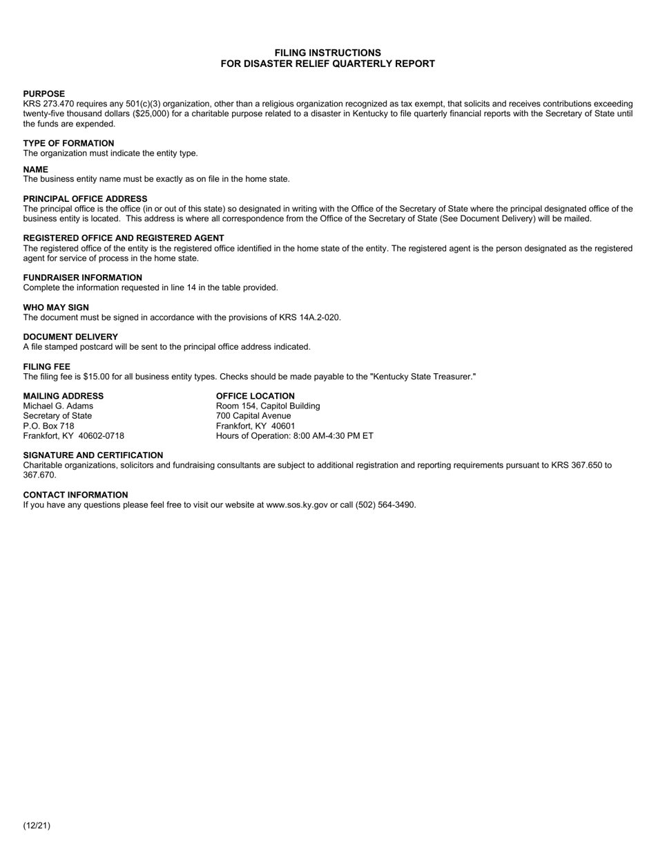 Disaster Relief Quarterly Report - Kentucky, Page 3